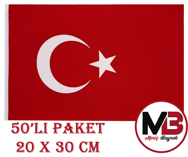20 x 30 - Türk Bayrağı - Alpaka Kumaş - 50'li